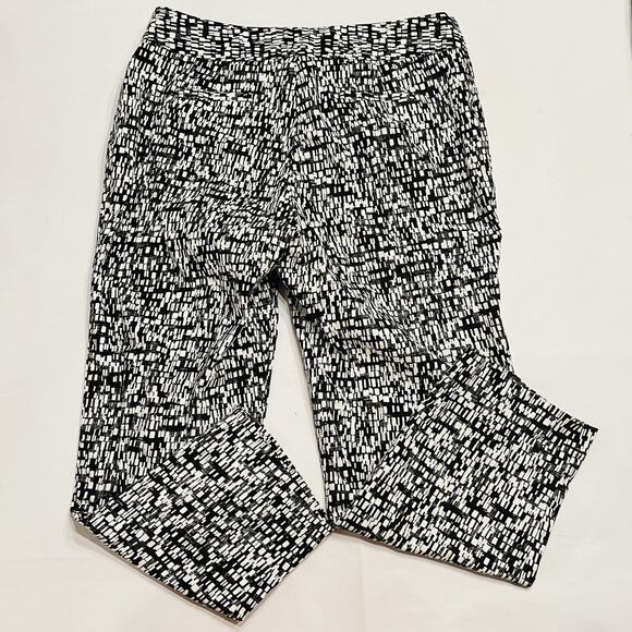 Ruby Rd Petite Women’s Pants Size 12P Black White Geometric Pattern (A0129) - Picture 3 of 5